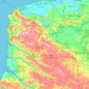 Carte topographique Paso de Calais, altitude, relief