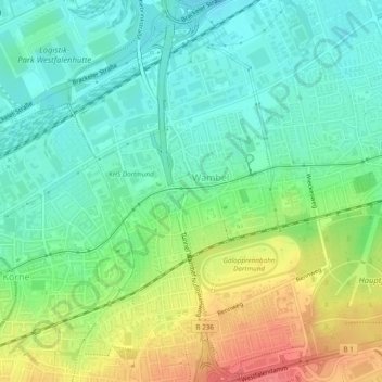 Carte topographique Wambel, altitude, relief