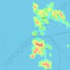 Carte topographique Patmos, altitude, relief
