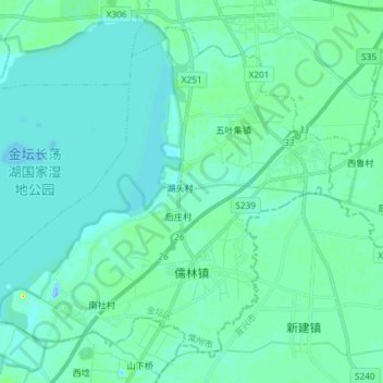 Carte topographique 儒林镇, altitude, relief