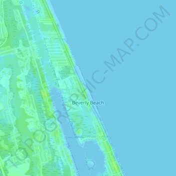 Carte topographique Beverly Beach, altitude, relief