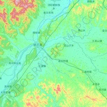 Carte topographique Yilan County, altitude, relief