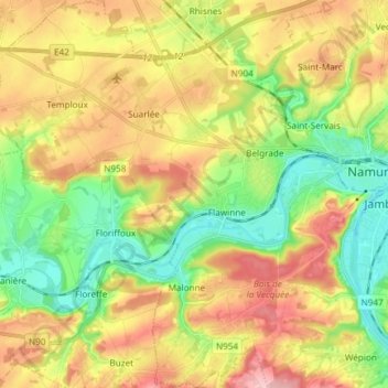 Carte topographique 5020, altitude, relief