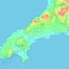 Carte topographique Llŷn Peninsula, altitude, relief