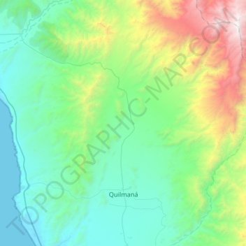 Carte topographique Quilmaná, altitude, relief