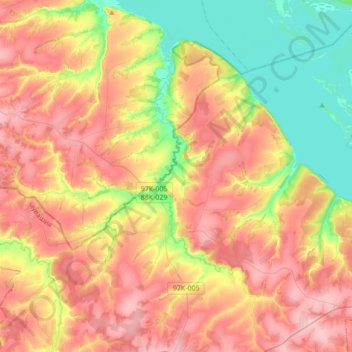 Carte topographique Сундырь, altitude, relief