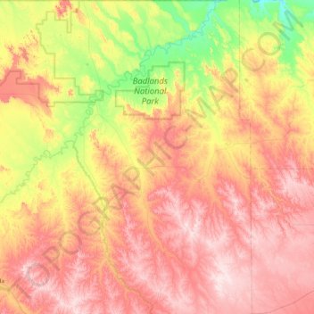 Carte topographique Porcupine District, altitude, relief