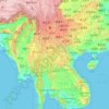 Carte topographique Mekong, altitude, relief