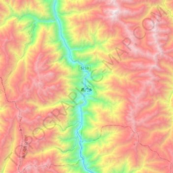 Carte topographique 燕门乡, altitude, relief