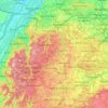 Carte topographique Region Nordschwarzwald, altitude, relief