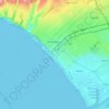 Carte topographique Santa Monica, altitude, relief