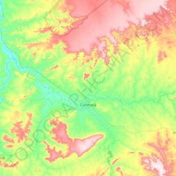 Carte topographique Curimatá, altitude, relief