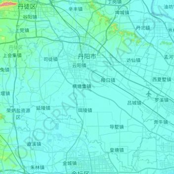 Carte topographique Danyang, altitude, relief