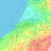 Carte topographique Rabat-Salé-Kénitra ⵔⴱⴰⵟ-ⵙⵍⴰ-ⵇⵏⵉⵟⵔⴰ الرباط-سلا-القنيطرة, altitude, relief