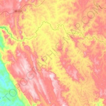 Carte topographique Costa Sena, altitude, relief