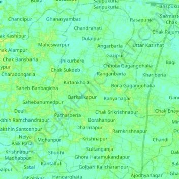Carte topographique Bishnupur - II, altitude, relief