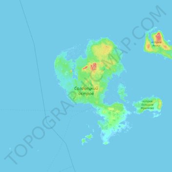 Carte topographique Соловецкие острова, altitude, relief