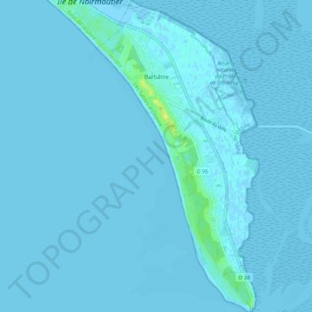 Carte topographique Barbâtre, altitude, relief