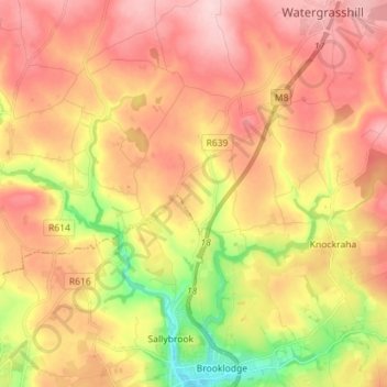 Carte topographique Riverstown, altitude, relief