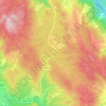 Carte topographique Pluzine, altitude, relief