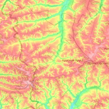 Carte topographique Краснояружский район, altitude, relief