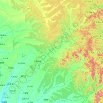 Carte topographique 绥棱县, altitude, relief
