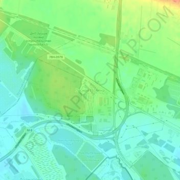 Carte topographique городское поселение Лесная Поляна, altitude, relief