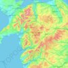 Carte topographique Gwynedd, altitude, relief