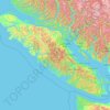 Carte topographique Vancouver Island, altitude, relief