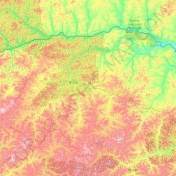 Carte topographique 漠河市, altitude, relief