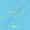 Carte topographique Îles Vierges, altitude, relief