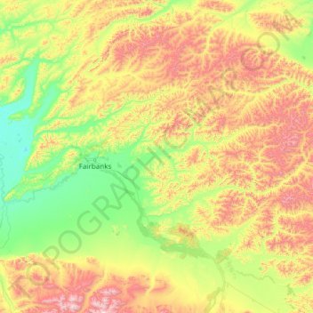 Carte topographique Fairbanks North Star, altitude, relief