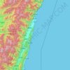 Carte topographique Comté de Hualien, altitude, relief