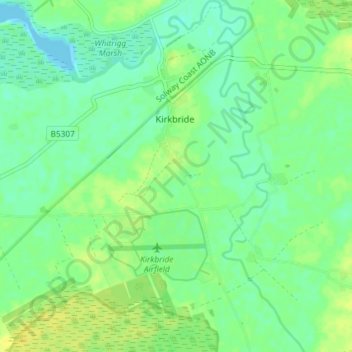 Carte topographique Kirkbride, altitude, relief
