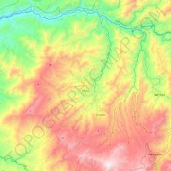 Carte topographique Pacto, altitude, relief