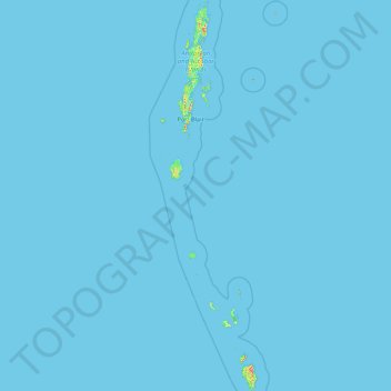 Carte topographique Îles Andaman-et-Nicobar, altitude, relief