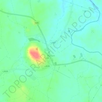 Carte topographique Ballon, altitude, relief