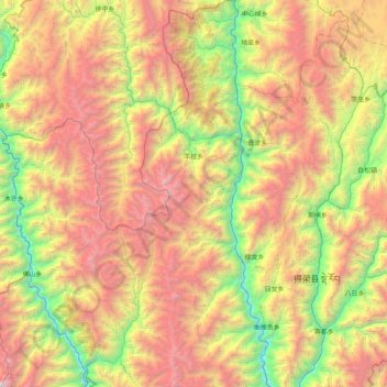 Carte topographique 羊拉乡, altitude, relief