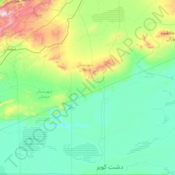 Carte topographique دهستان قهاب رستاق, altitude, relief