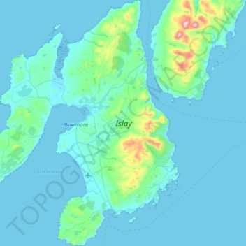 Carte topographique Islay, altitude, relief