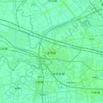 Carte topographique 安亭镇, altitude, relief