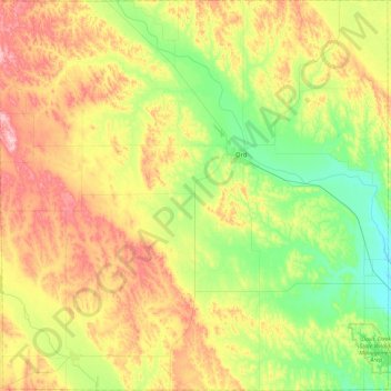 Carte topographique Valley County, altitude, relief