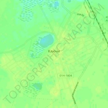 Carte topographique Klyuchi, altitude, relief