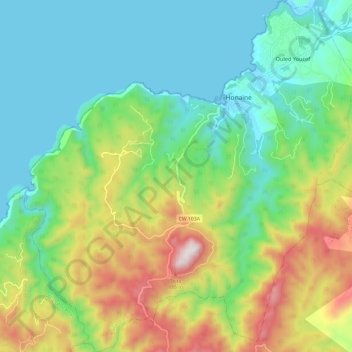 Carte topographique Honaïne, altitude, relief