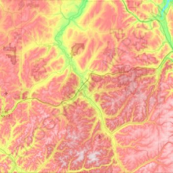 Carte topographique Allegany County, altitude, relief
