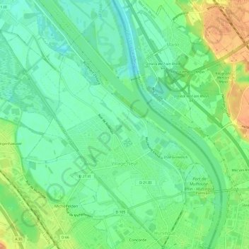 Carte topographique Village-Neuf, altitude, relief