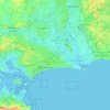 Carte topographique Bournemouth, Christchurch and Poole, altitude, relief