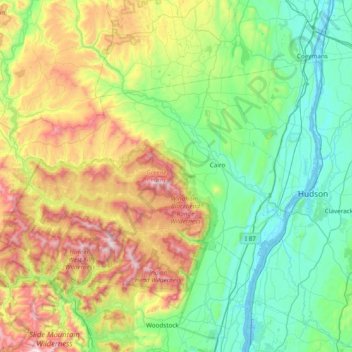 Carte topographique Greene County, altitude, relief