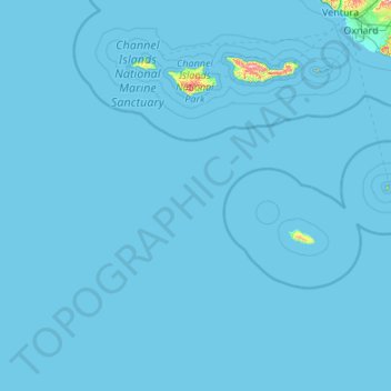Carte topographique Channel Islands, altitude, relief