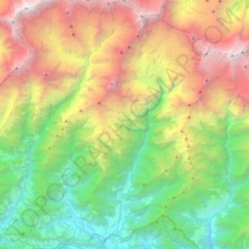 Carte topographique Machhapuchchhre, altitude, relief